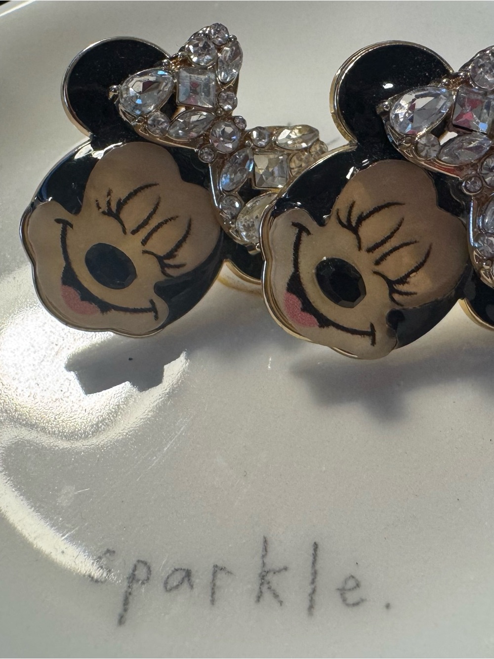 BaubleBar Minnie Mouse Crystal Bow Earrings